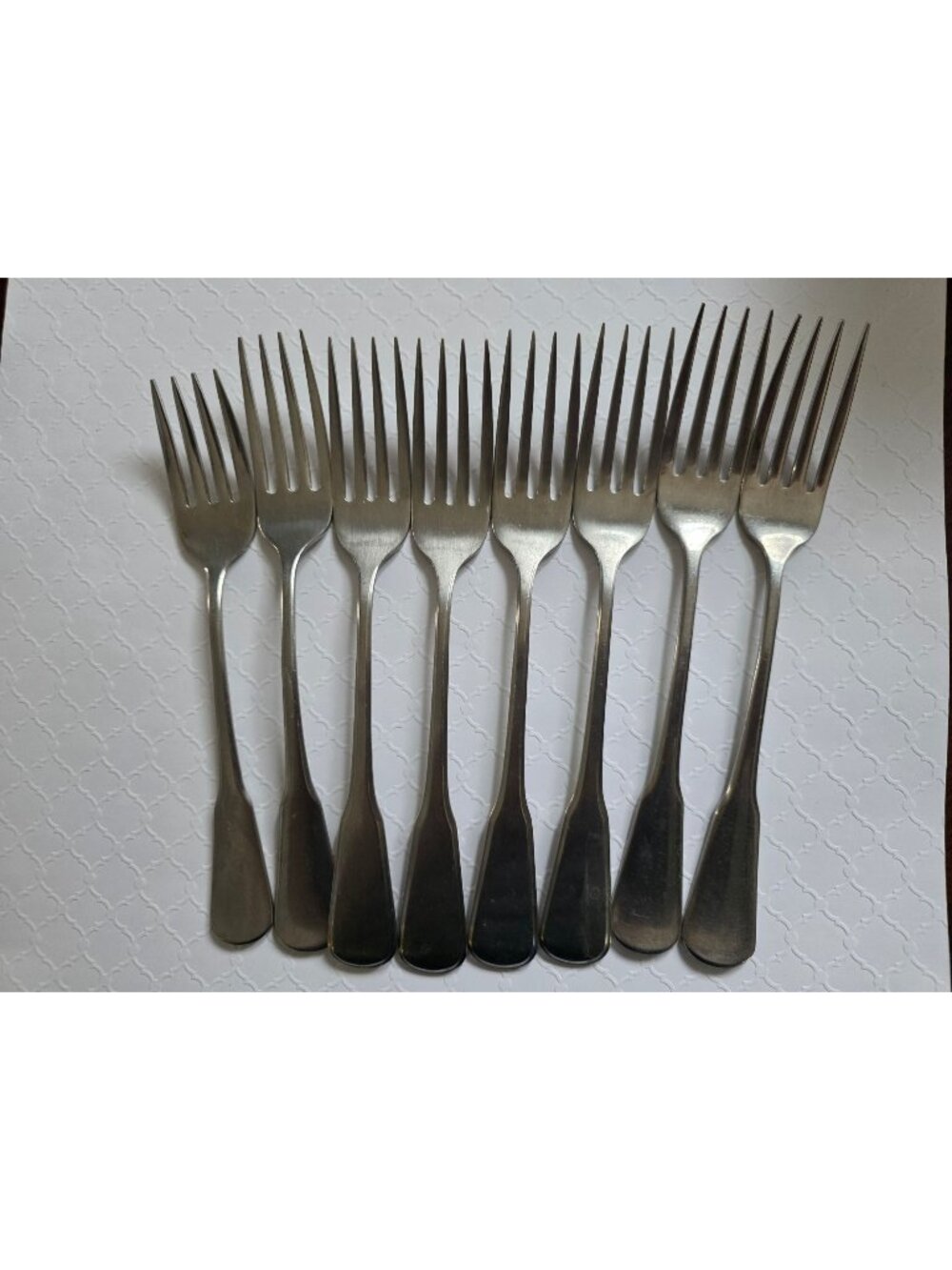 Set Of 8 SSS By Oneida Stainless Steel Dinner Forks Classic Design 7 Inches